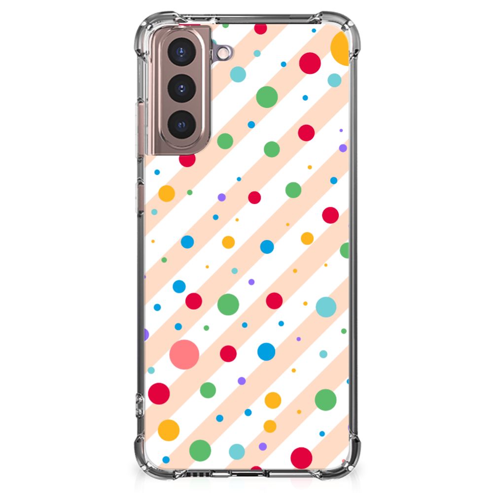 Samsung Galaxy S21 Plus Doorzichtige Silicone Hoesje Dots