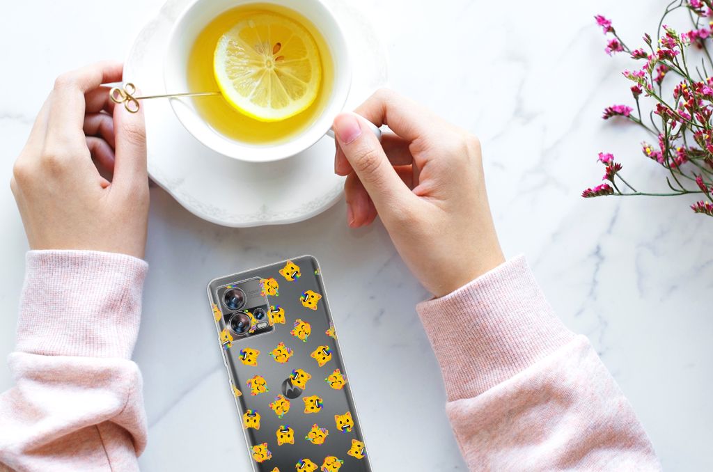 TPU bumper voor Motorola Edge 30 Fusion Katten Emojis B2C Telecom