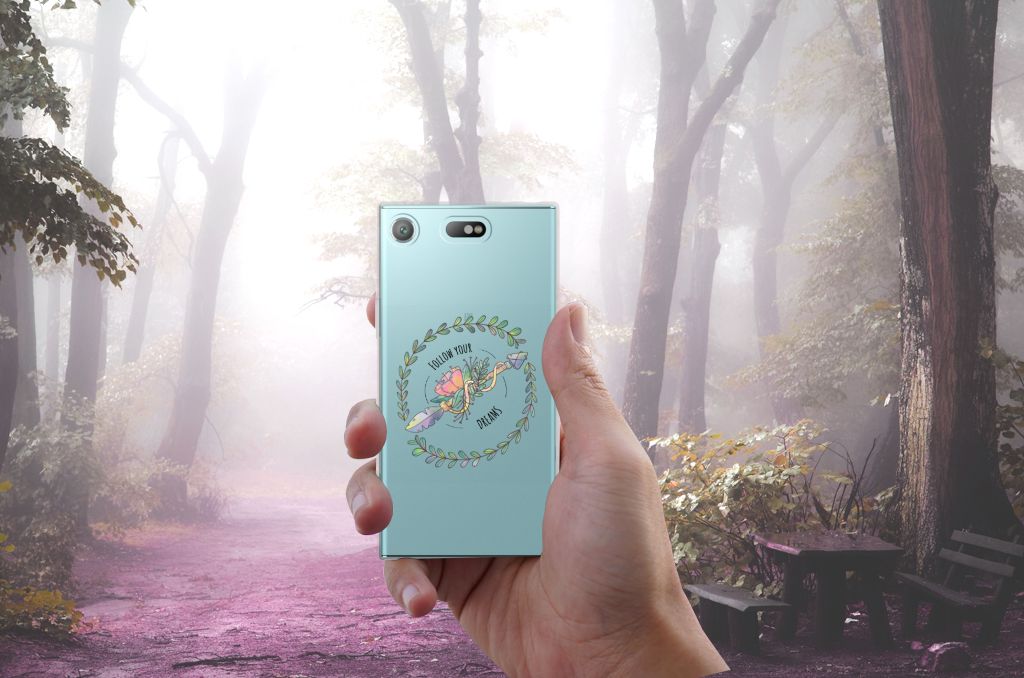 Sony Xperia XZ1 Compact Telefoonhoesje met Naam Boho Dreams