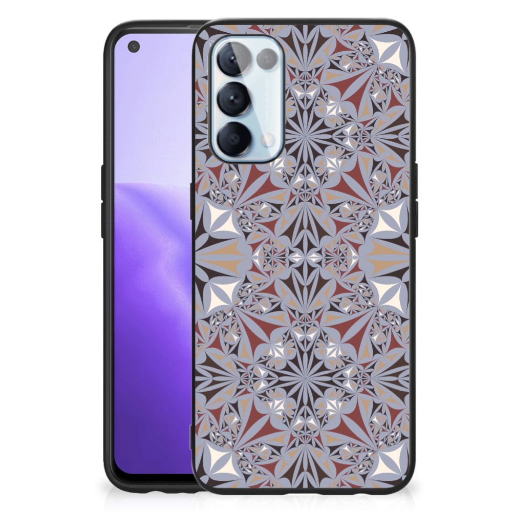OPPO Reno5 5G | Find X3 Lite Marmeren Print Telefoonhoesje Flower Tiles