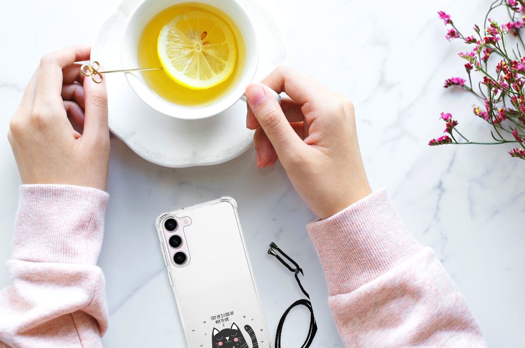 Samsung Galaxy S23 Stevig Bumper Hoesje Cat Good Day B2C Telecom