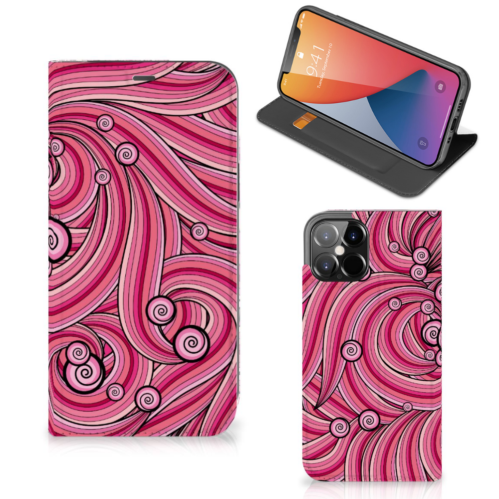iPhone 12 Pro Max Bookcase Swirl Pink - B2C Telecom