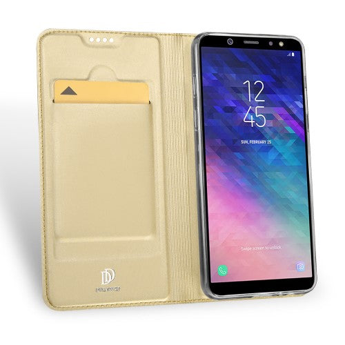 Samsung Galaxy A6 (2018) Hoesje Goud met Opbergvakje