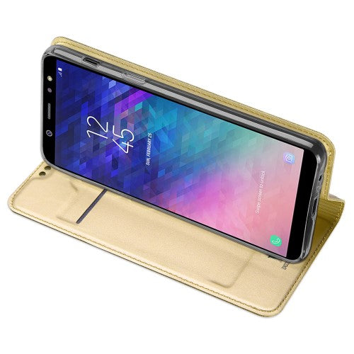 Samsung Galaxy A6 (2018) Hoesje Goud met Opbergvakje