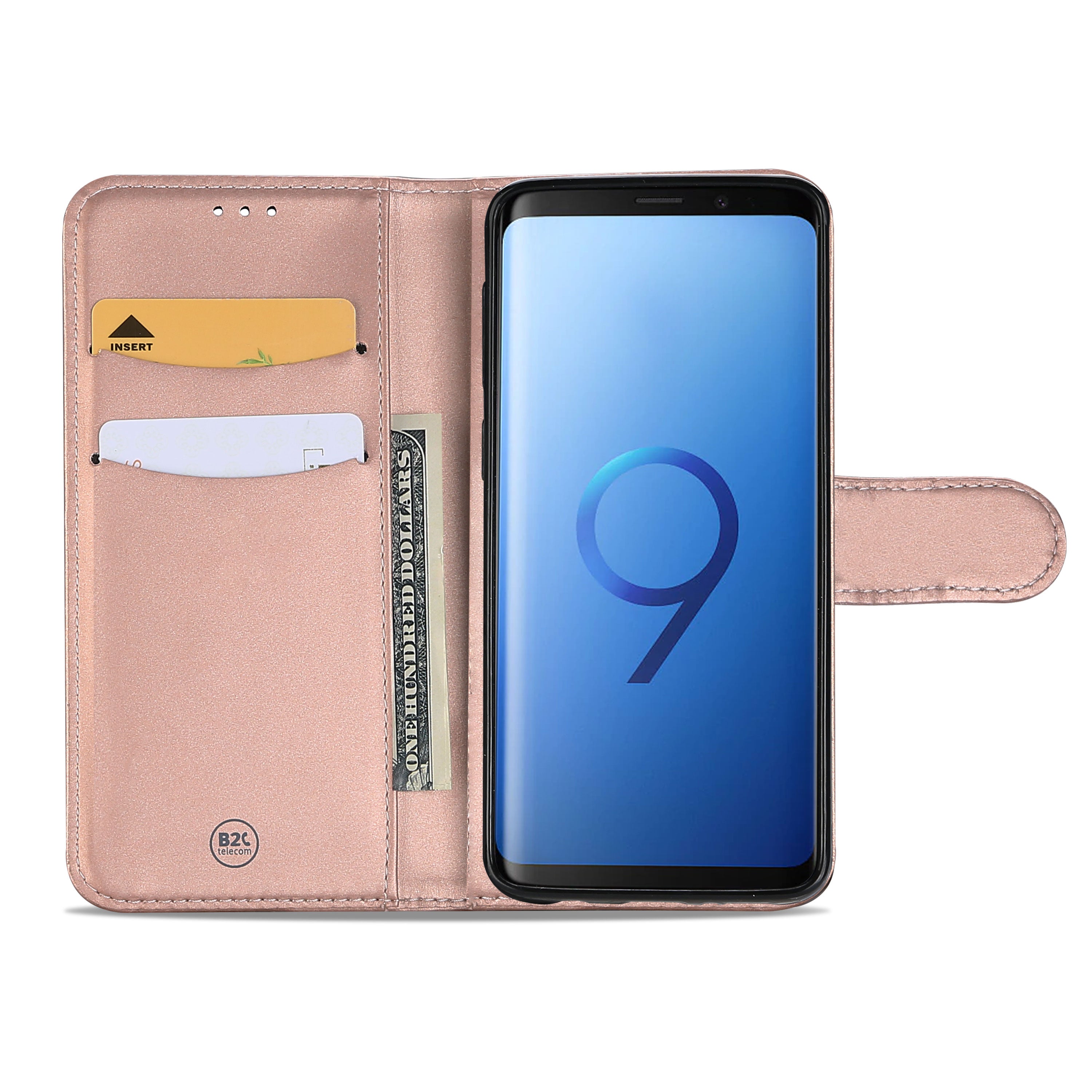 Samsung Galaxy S9 Hoesje Rose met Flexibele Houder