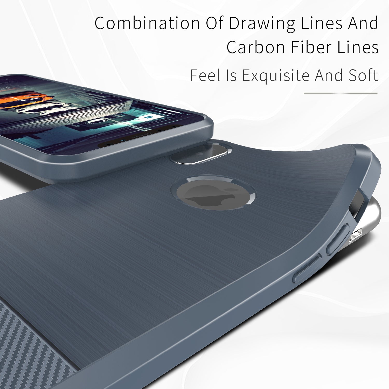 Apple iPhone X | Xs TPU Hoesje Geborsteld Blauw