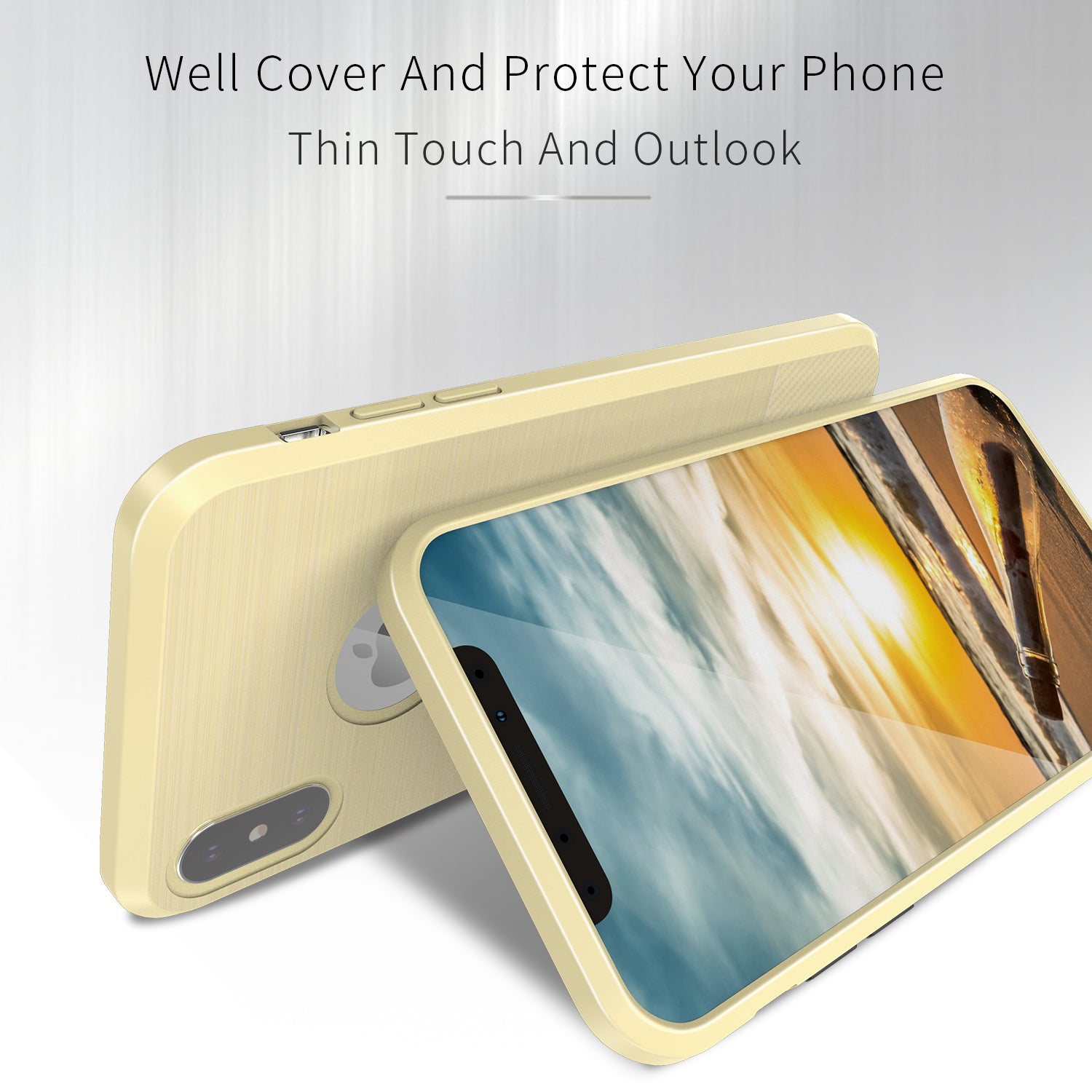 Apple iPhone X | Xs TPU Hoesje Geborsteld Goud