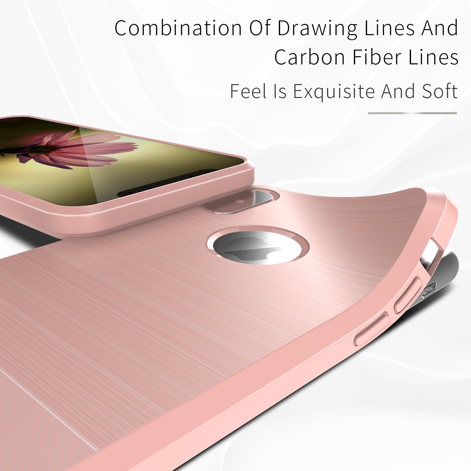 Apple iPhone X | Xs TPU Hoesje Geborsteld Rose