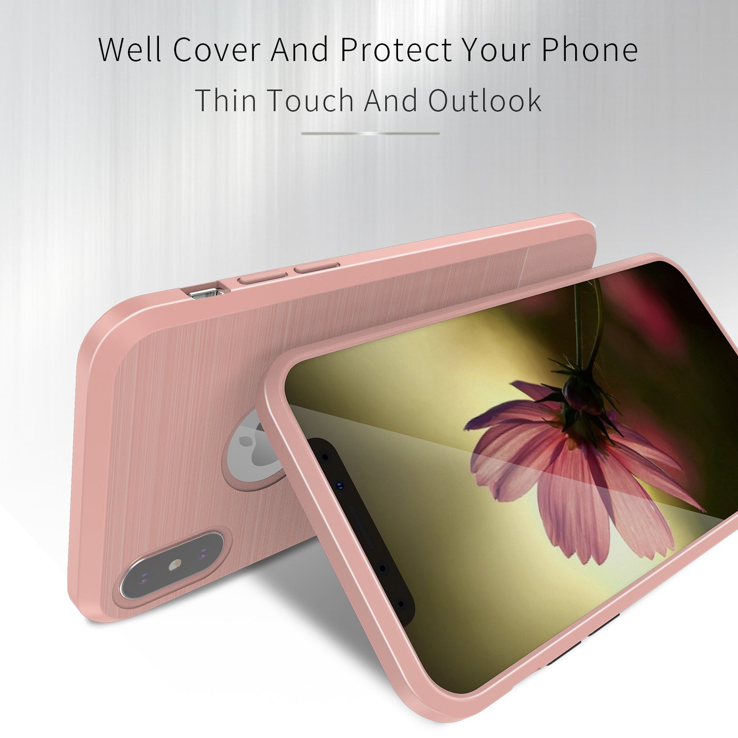 Apple iPhone X | Xs TPU Hoesje Geborsteld Rose