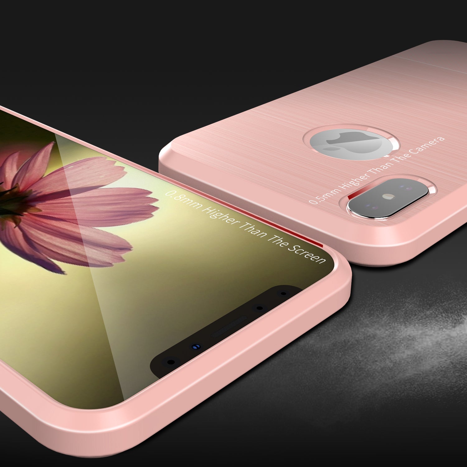 Apple iPhone X | Xs TPU Hoesje Geborsteld Rose