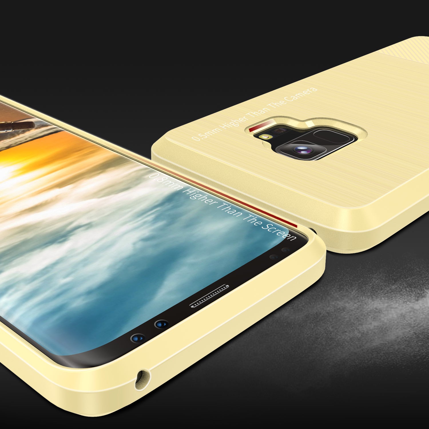 Samsung Galaxy S9 TPU Hoesje Geborsteld Goud