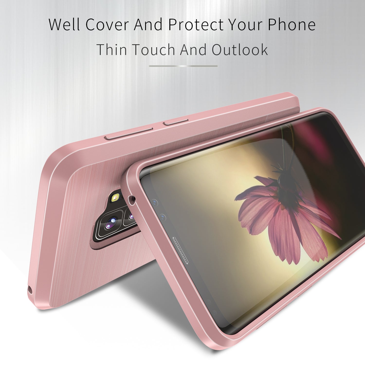 Samsung Galaxy S9 Plus TPU Hoesje Geborsteld Rose