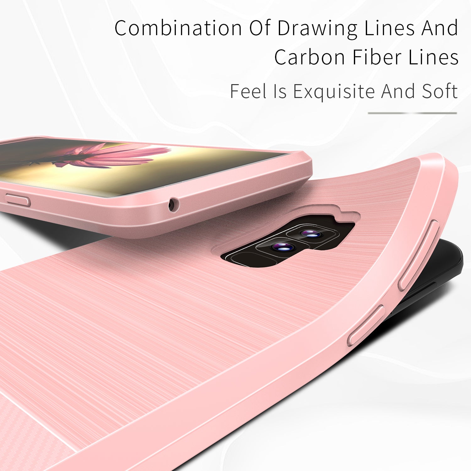 Samsung Galaxy S9 Plus TPU Hoesje Geborsteld Rose