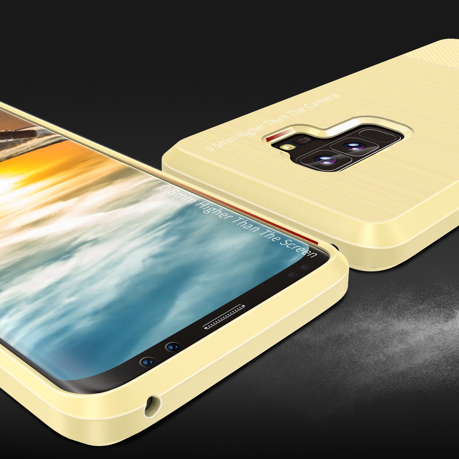 Samsung Galaxy S9 Plus TPU Hoesje Geborsteld Goud