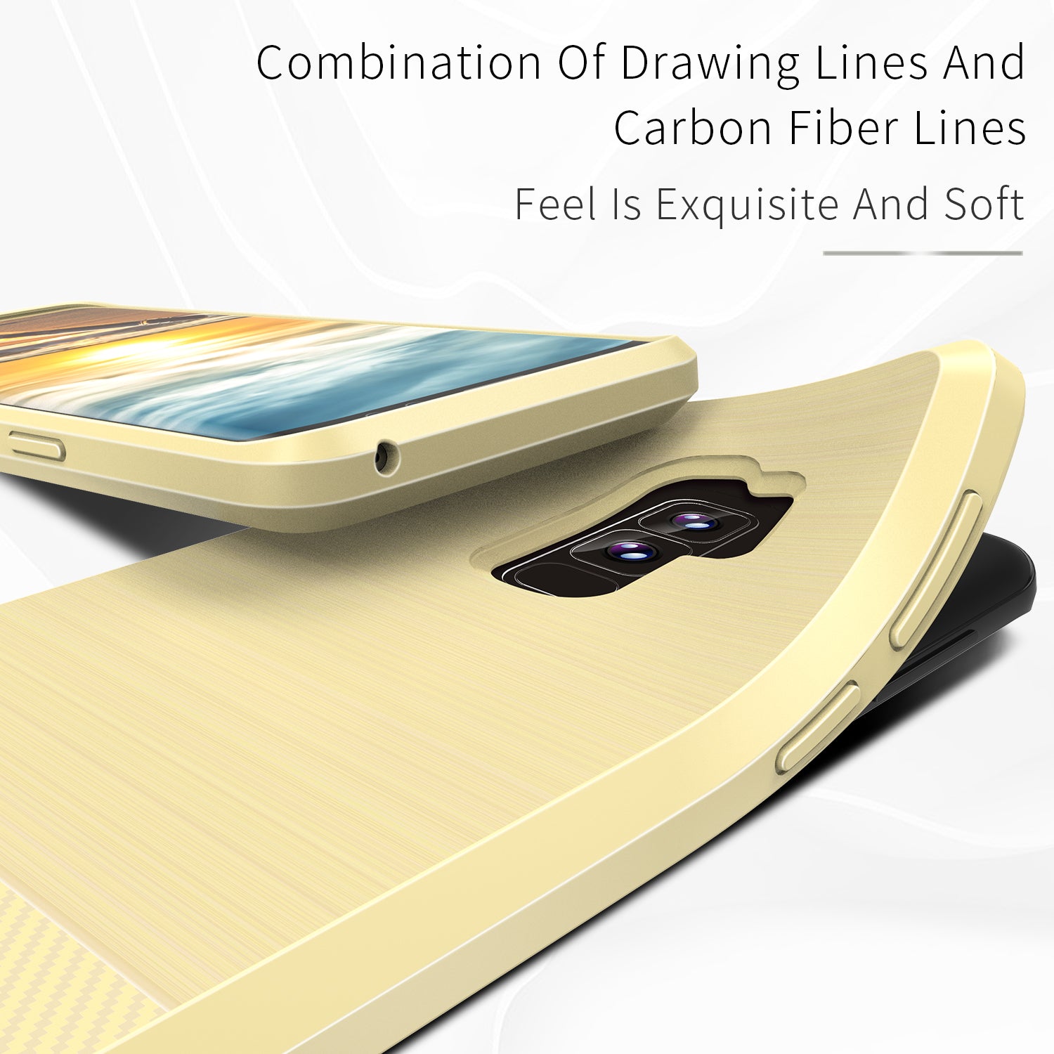 Samsung Galaxy S9 Plus TPU Hoesje Geborsteld Goud