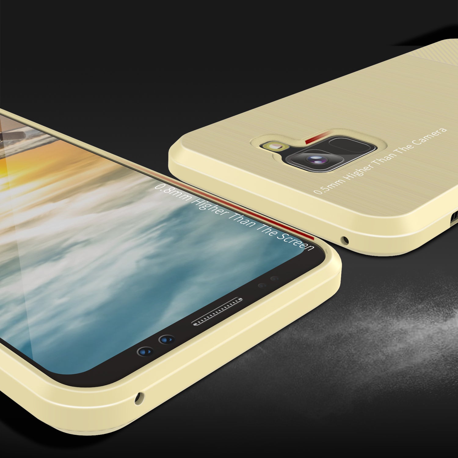 Samsung Galaxy A8 2018 TPU Hoesje Geborsteld Goud