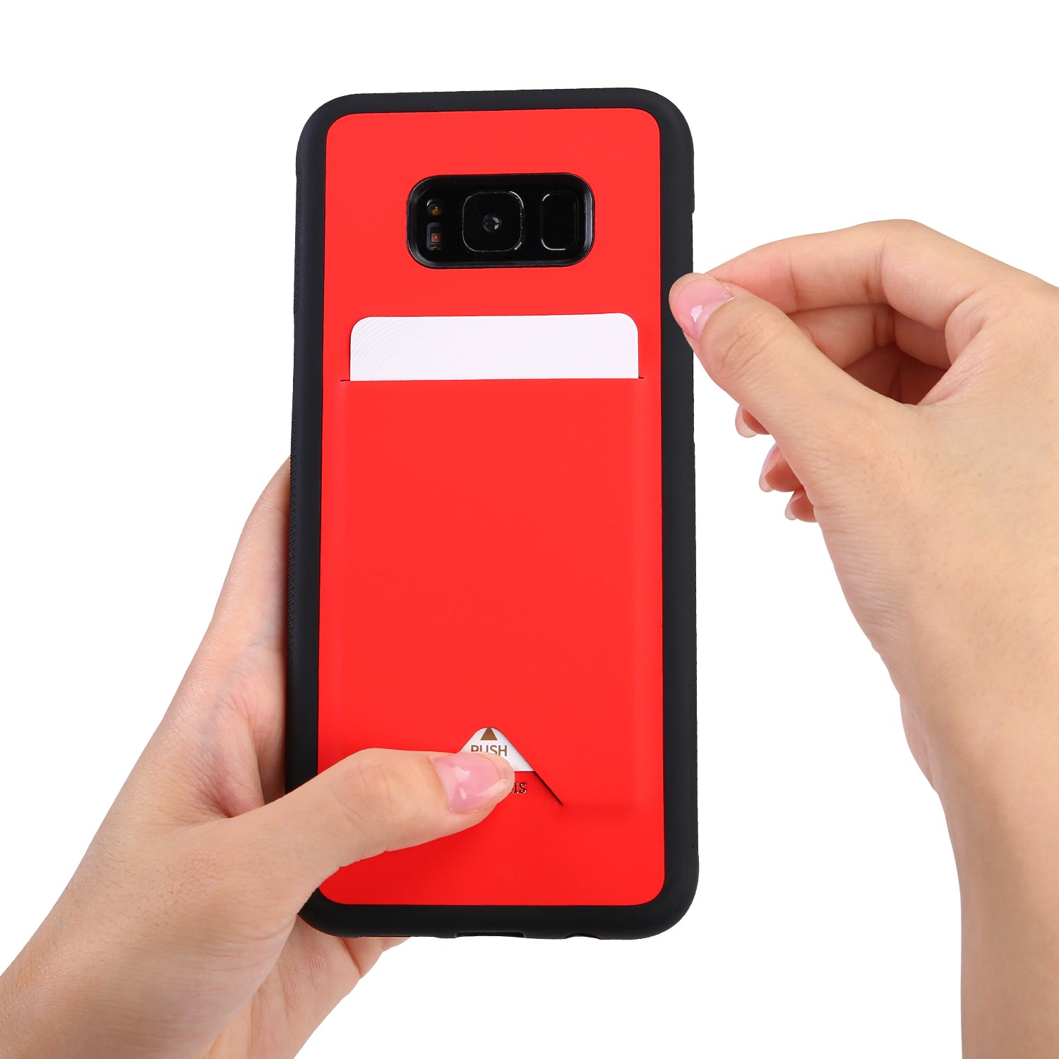 Samsung Galaxy S8 Plus TPU Hoesje Rood met Pashouder