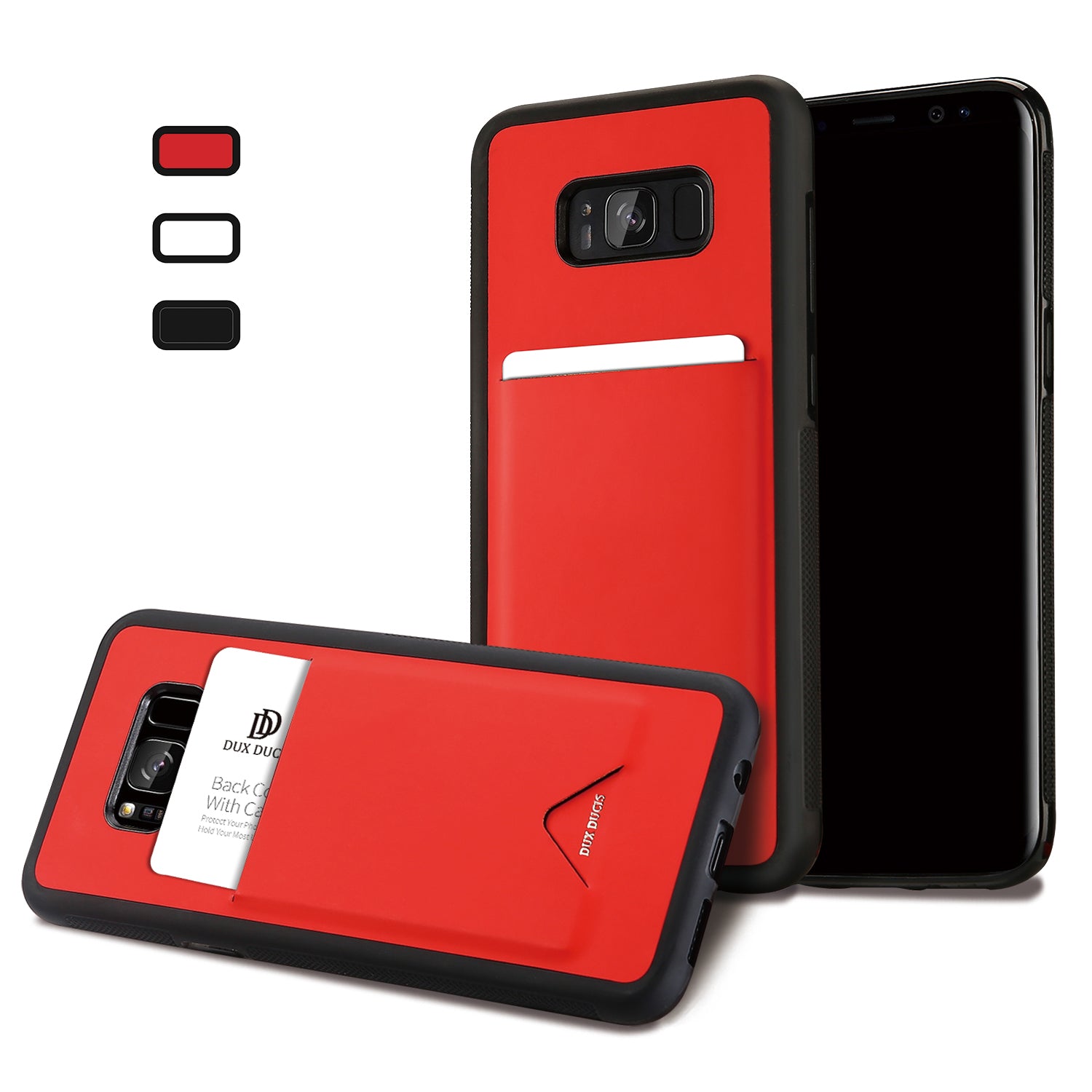 Samsung Galaxy S8 Plus TPU Hoesje Rood met Pashouder