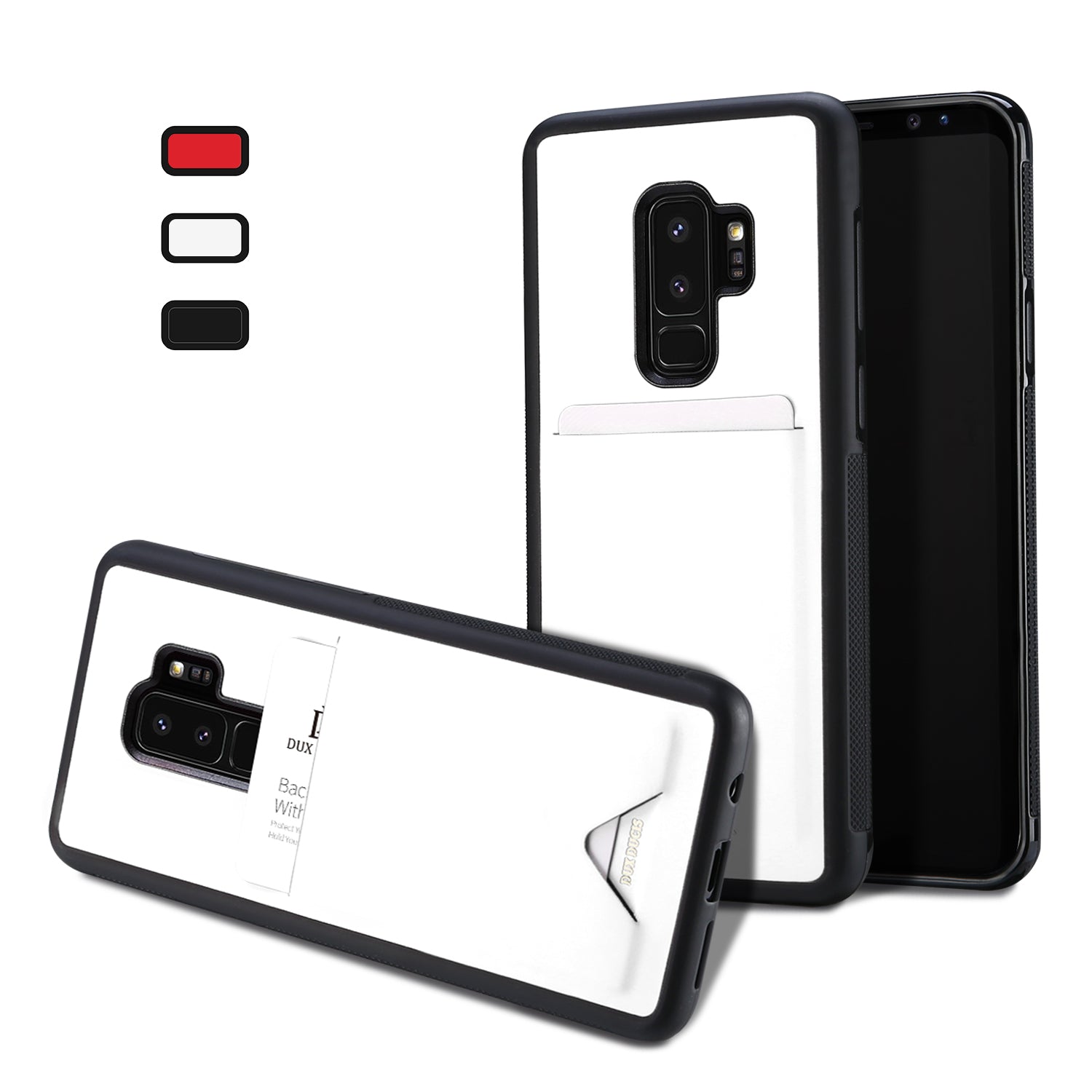 Samsung Galaxy S9 Plus TPU Hoesje Wit met Pashouder