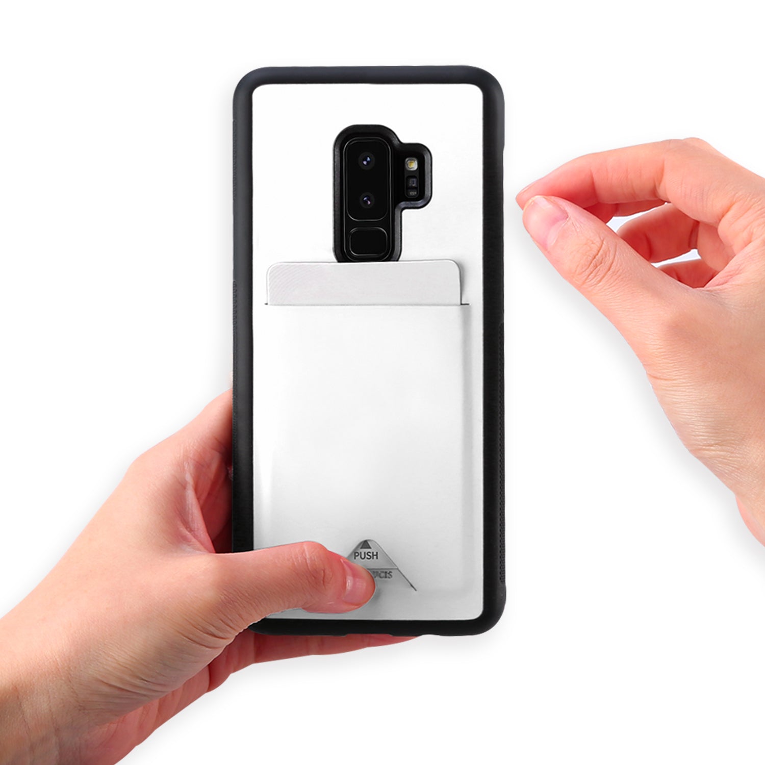 Samsung Galaxy S9 Plus TPU Hoesje Wit met Pashouder
