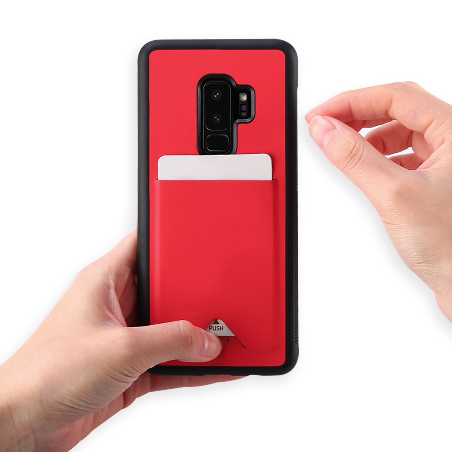 Samsung Galaxy S9 Plus TPU Hoesje Rood met Pashouder