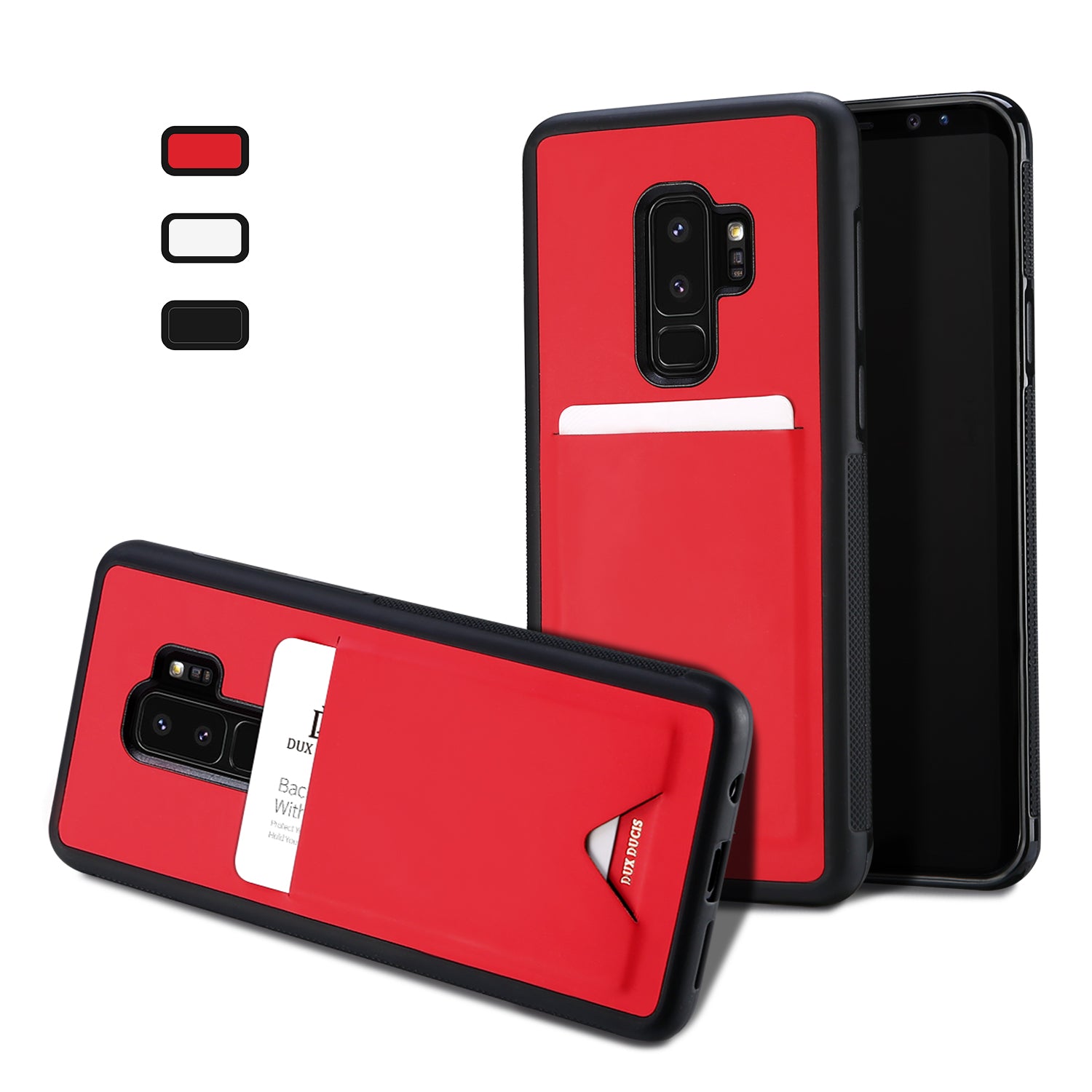 Samsung Galaxy S9 Plus TPU Hoesje Rood met Pashouder