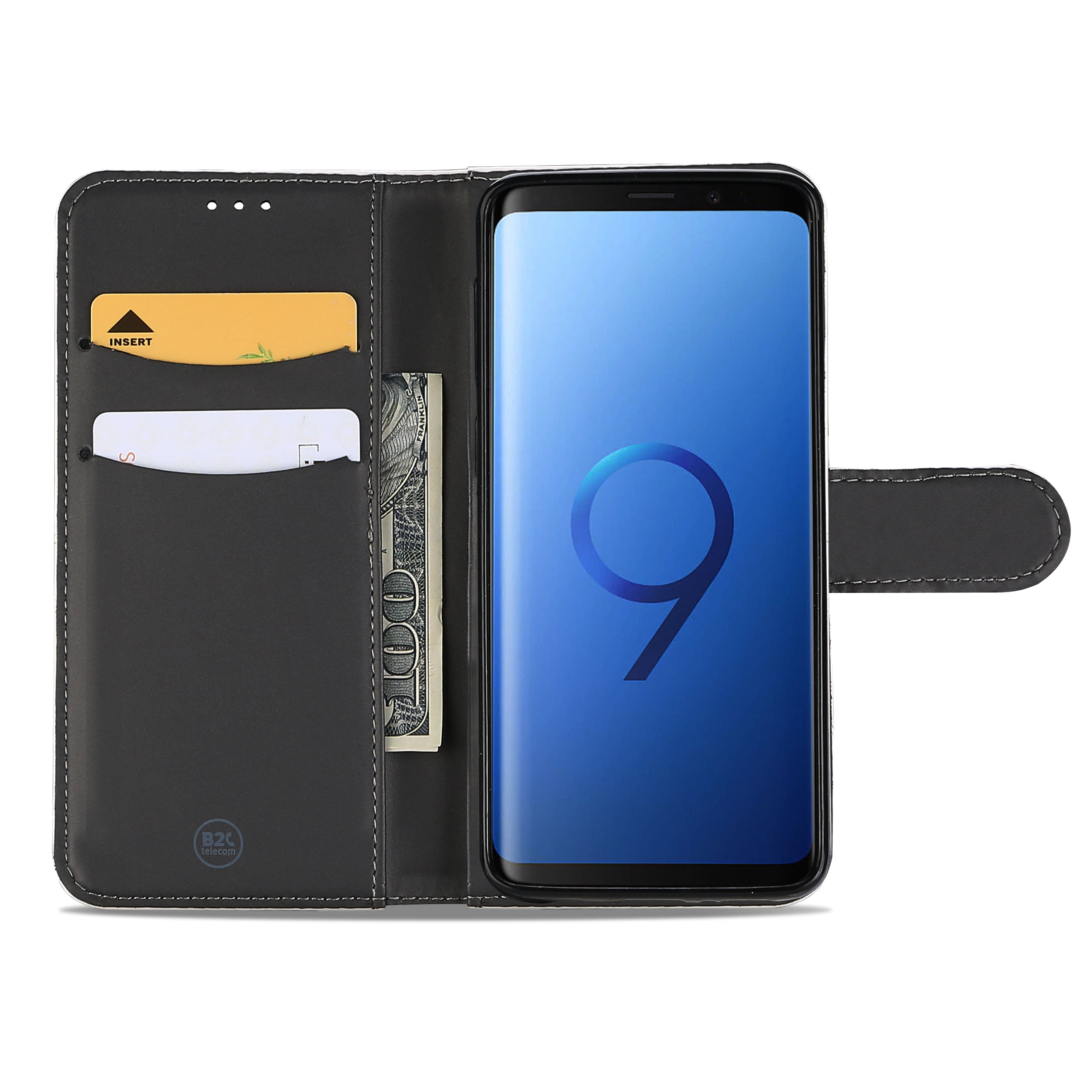 Samsung Galaxy S9 Hoesje Wit Met Opbergvakjes