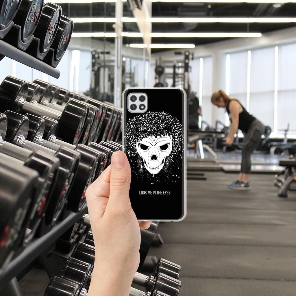 Silicone Back Case Samsung Galaxy A22 5G Skull Hair B2C Telecom