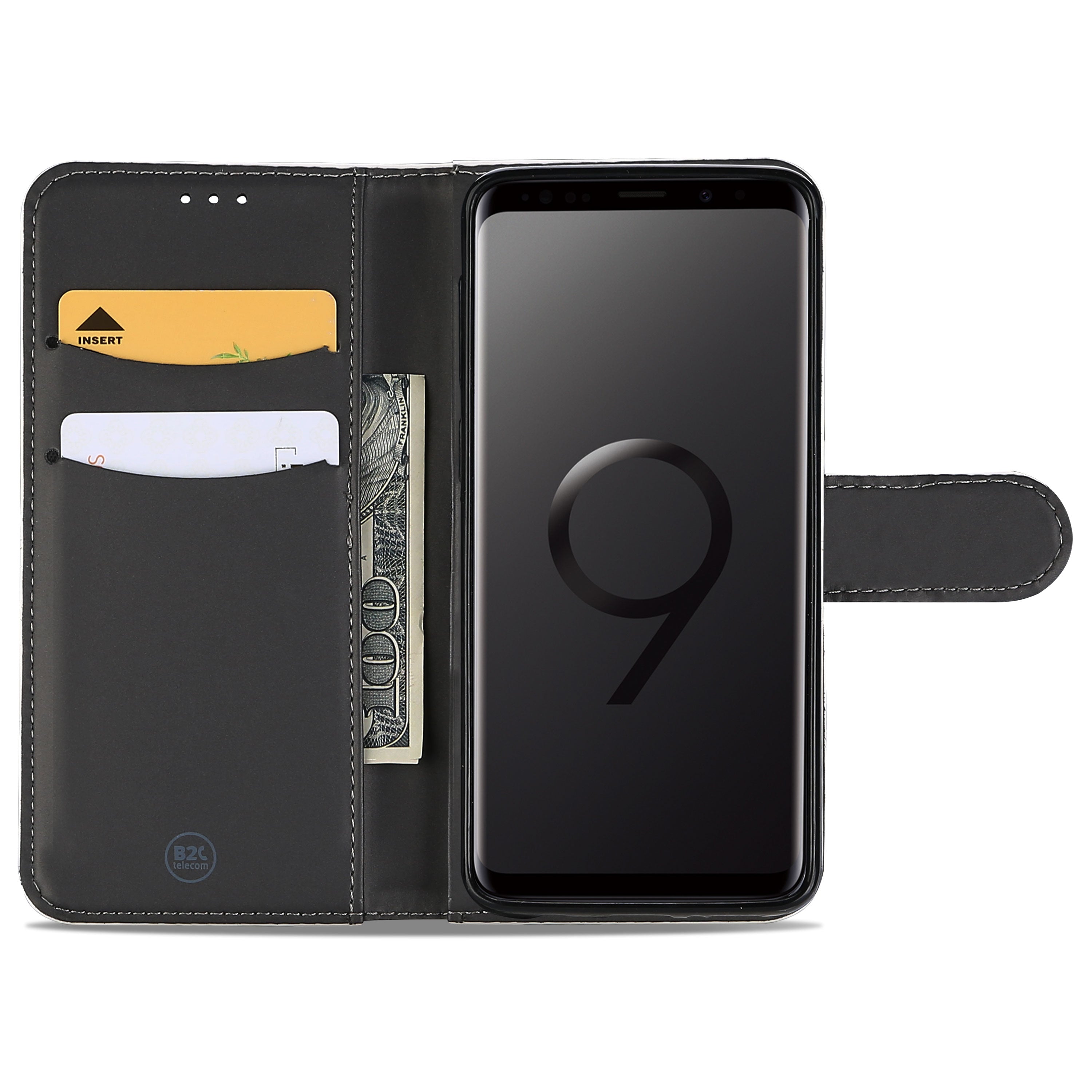 Samsung Galaxy S9 Plus Hoesje Wit Met Opbergvakjes