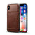 Apple iPhone XS Max TPU Hoesje Donkerbruin met Pashouder