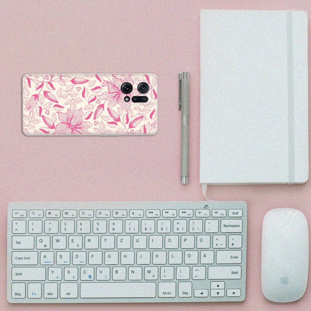 OPPO Find X5 TPU Case Pink Flowers B2C Telecom