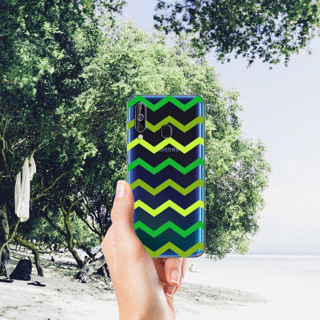 Samsung Galaxy A60 TPU bumper Zigzag Groen