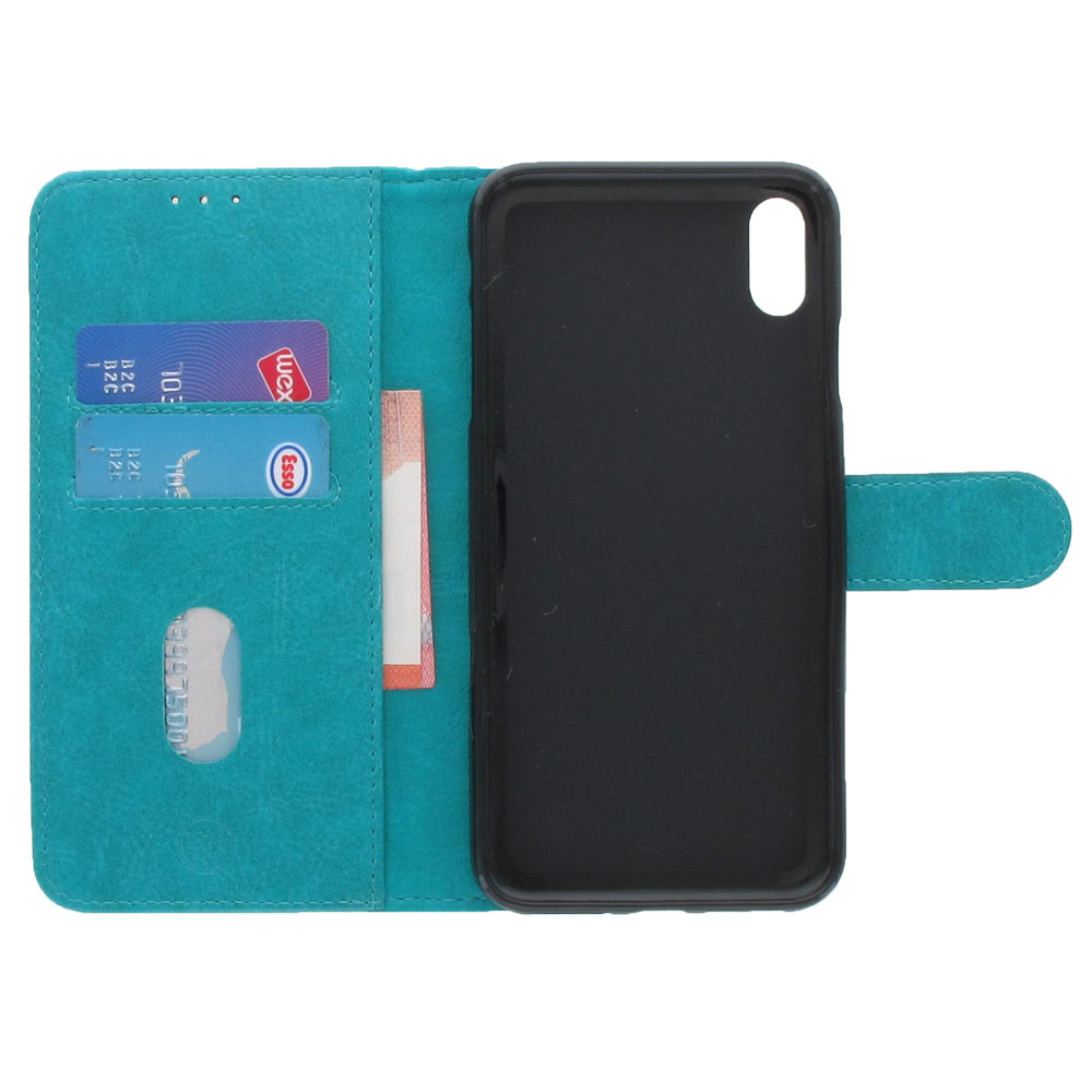 Apple iPhone Xs Max Hoesje Blauw met Pasjeshouder