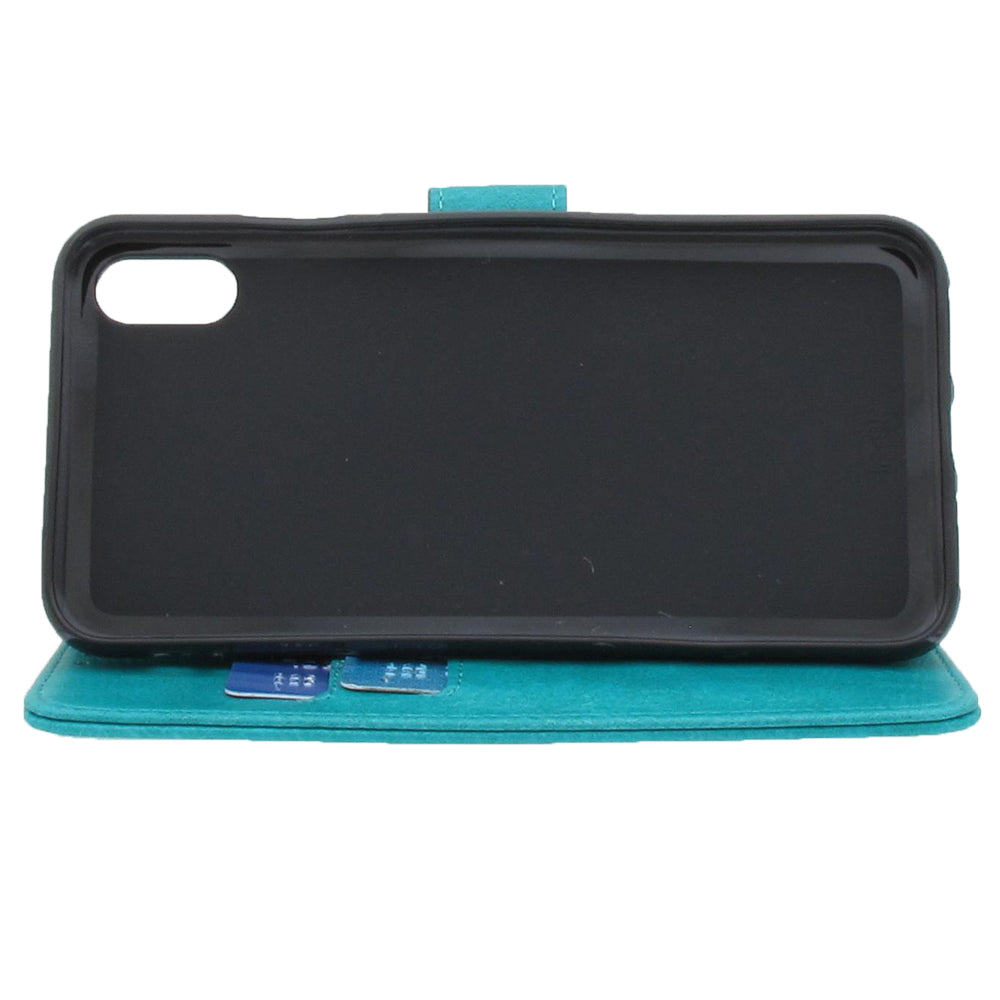 Apple iPhone Xs Max Hoesje Blauw met Pasjeshouder