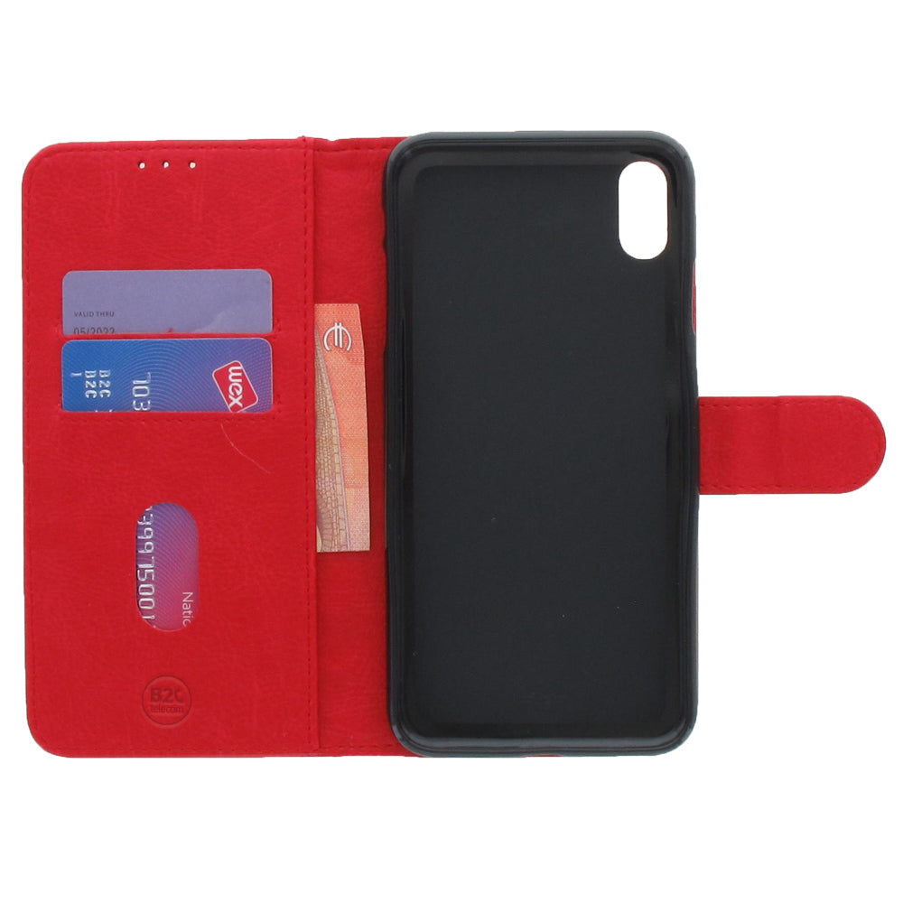 Apple iPhone Xs Max Hoesje Rood met Pasjeshouder