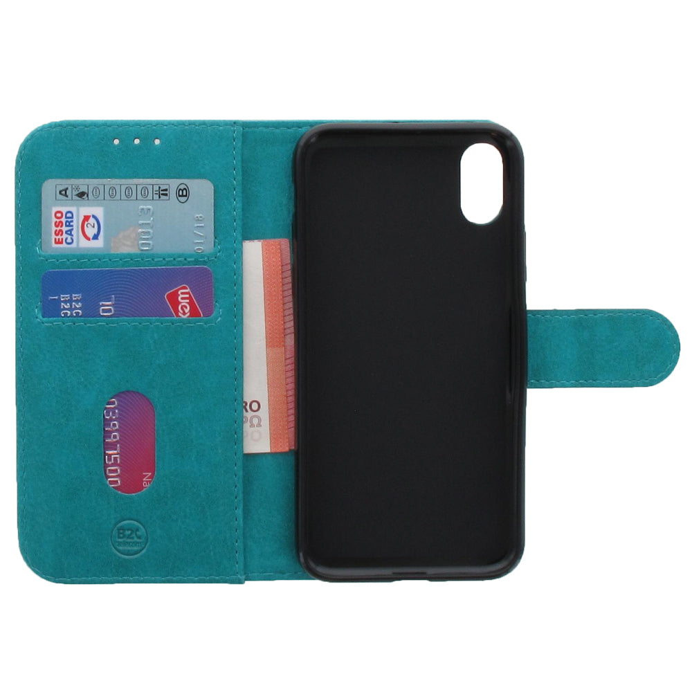 Apple iPhone X Hoesje Blauw met Pasjeshouder