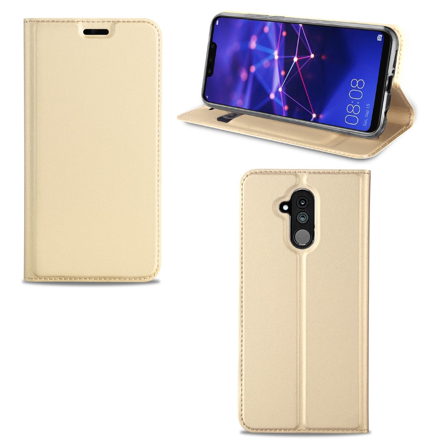 Huawei Mate 20 Lite Hoesje Goud met Pashouder