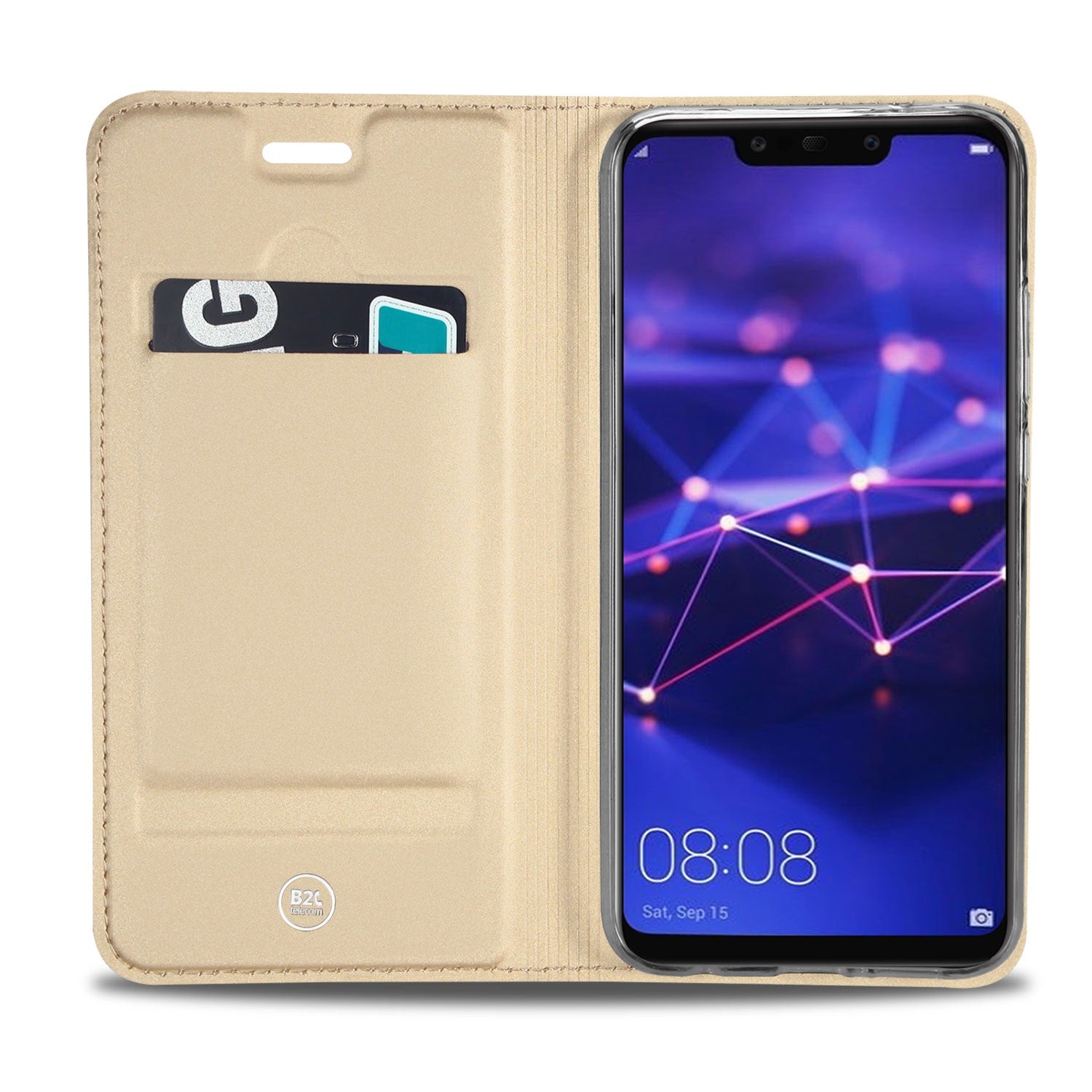 Huawei Mate 20 Lite Hoesje Goud met Pashouder