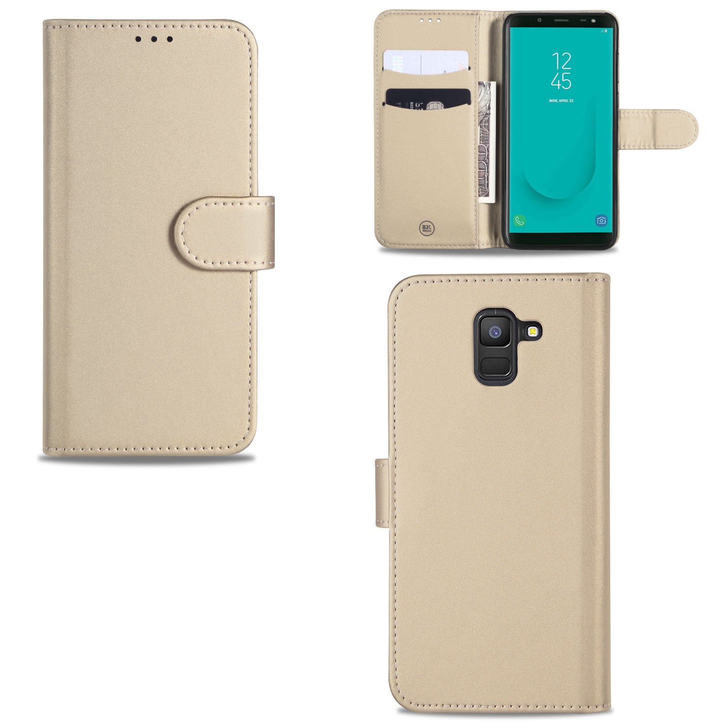 Samsung Galaxy J6 (2018) Hoesje Goud met Pasjeshouder