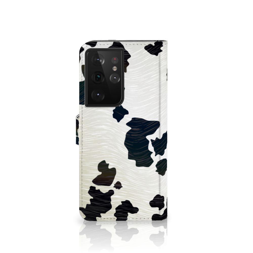 Samsung Galaxy S21 Ultra Telefoonhoesje met Pasjes Koeienvlekken