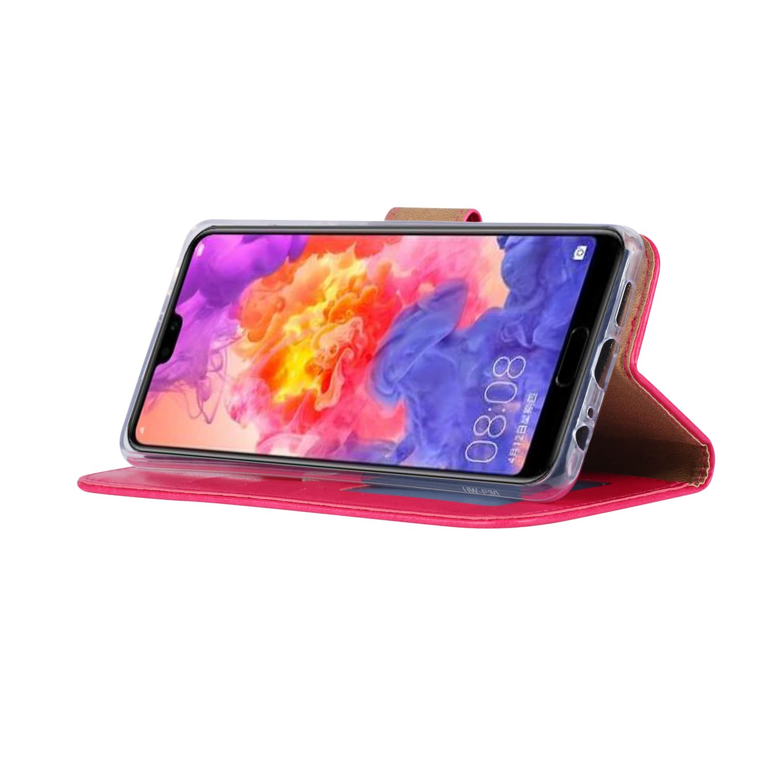 Huawei P30 Hoesje Roze met Pasjeshouder