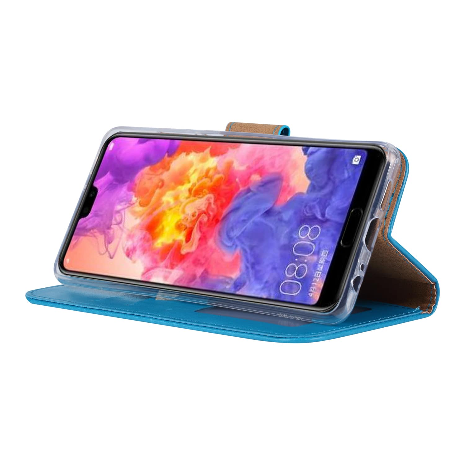 Huawei P30 Hoesje Turqiose met Pasjeshouder