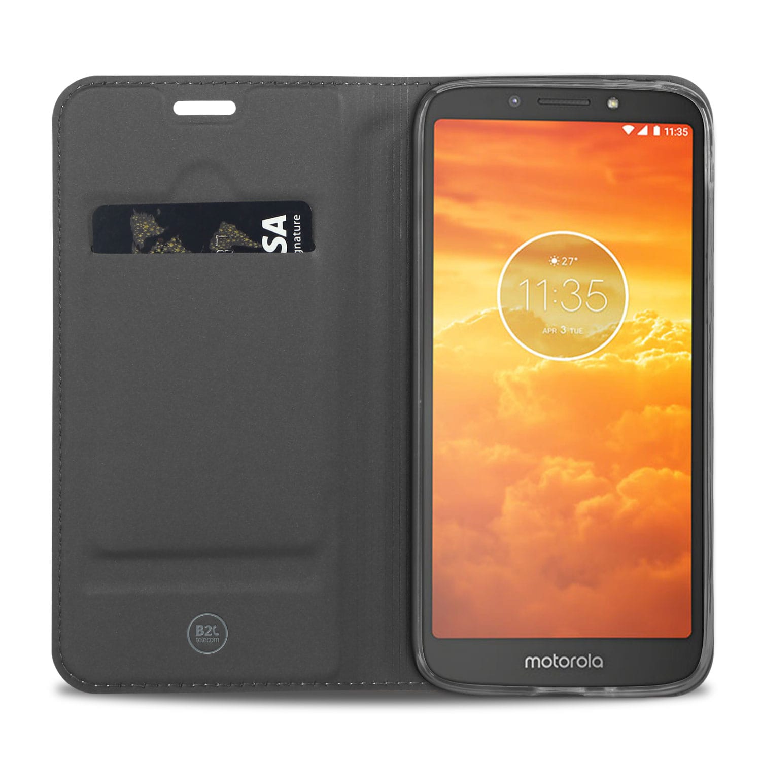 Motorola Moto E5 Play Hoesje Wit met Pashouder