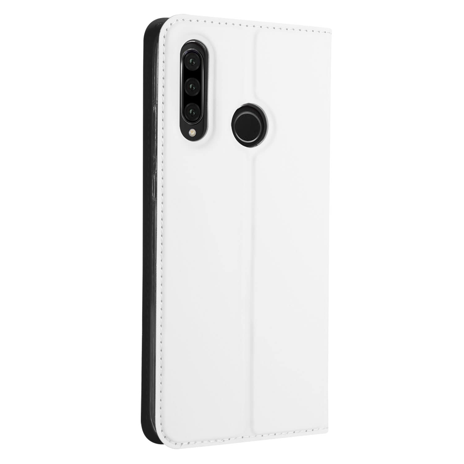 Huawei P30 Lite New Edition Stand Case Hoesje Wit met Pashouder