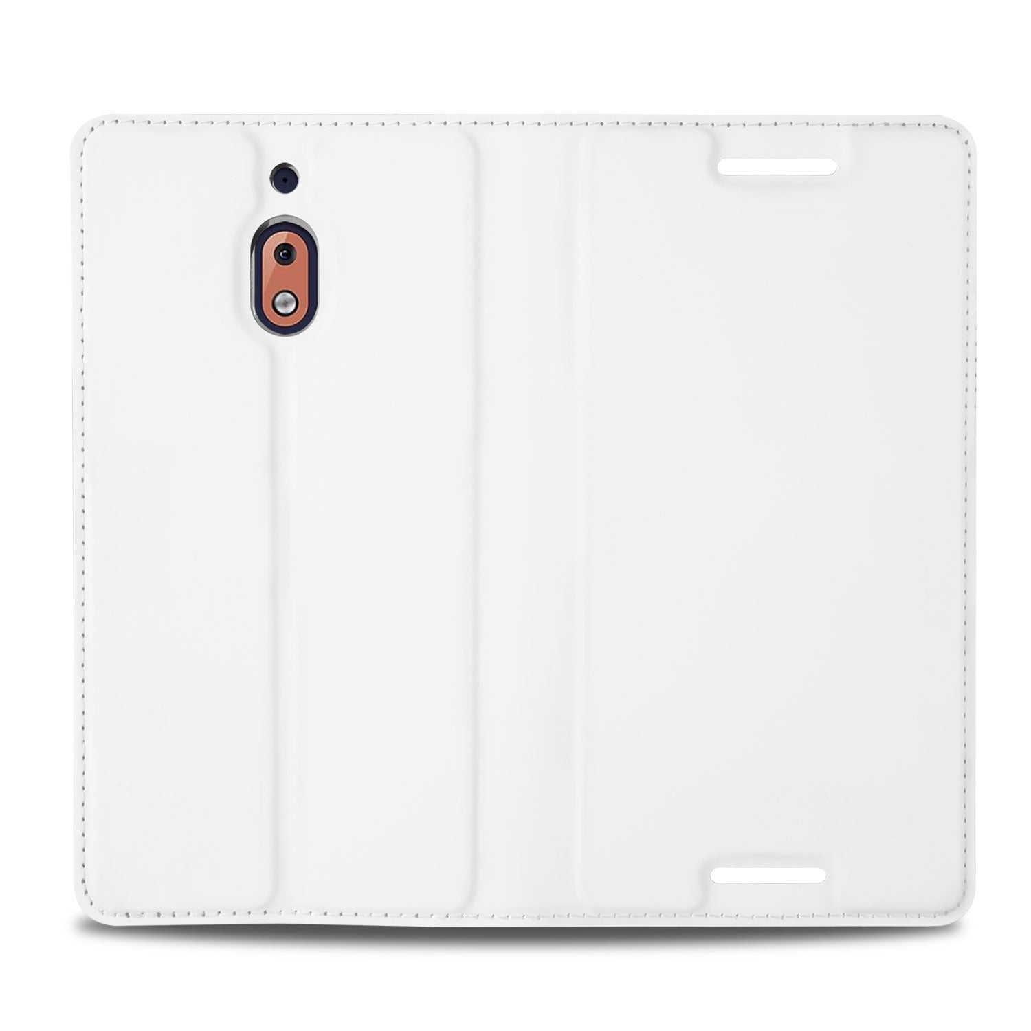 Nokia 2.1 Stand Case Hoesje Wit met Pashouder