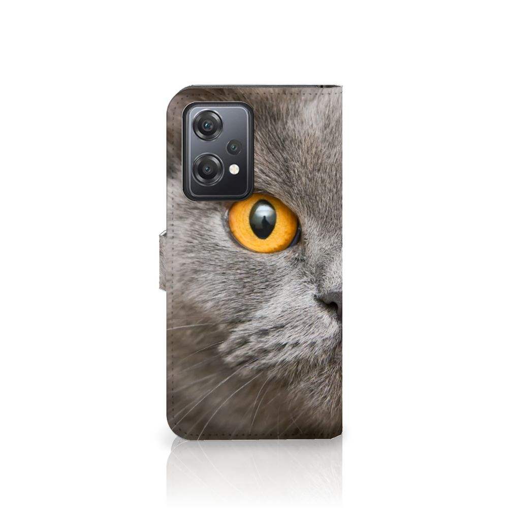 Telefoonhoesje met Pasjes OnePlus Nord CE 2 Lite Britse Korthaar met intense kattenblik