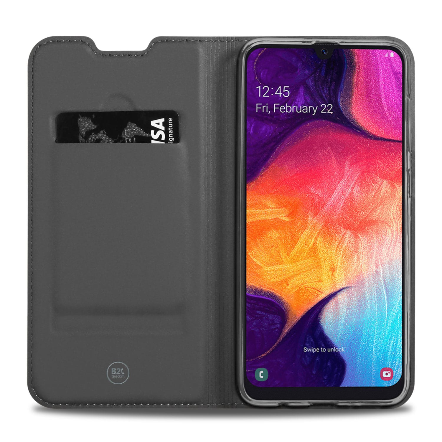 Samsung Galaxy A50 Standcase Hoesje Wit met Pashouder