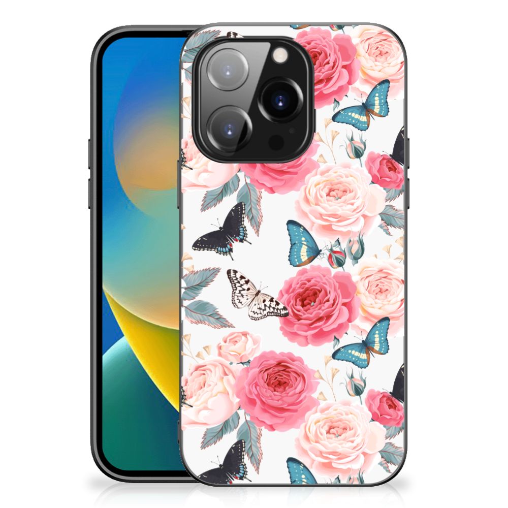 iPhone 14 Pro Bloemen Hoesje Butterfly Roses B2C Telecom