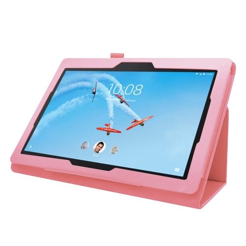 Bookcase Lenovo Tab E10 Lichtroze met Standaard