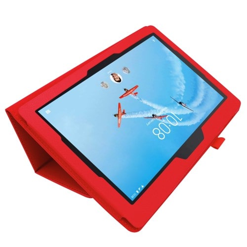 Lenovo Tab E10 Tablethoesje Rood met Standaard
